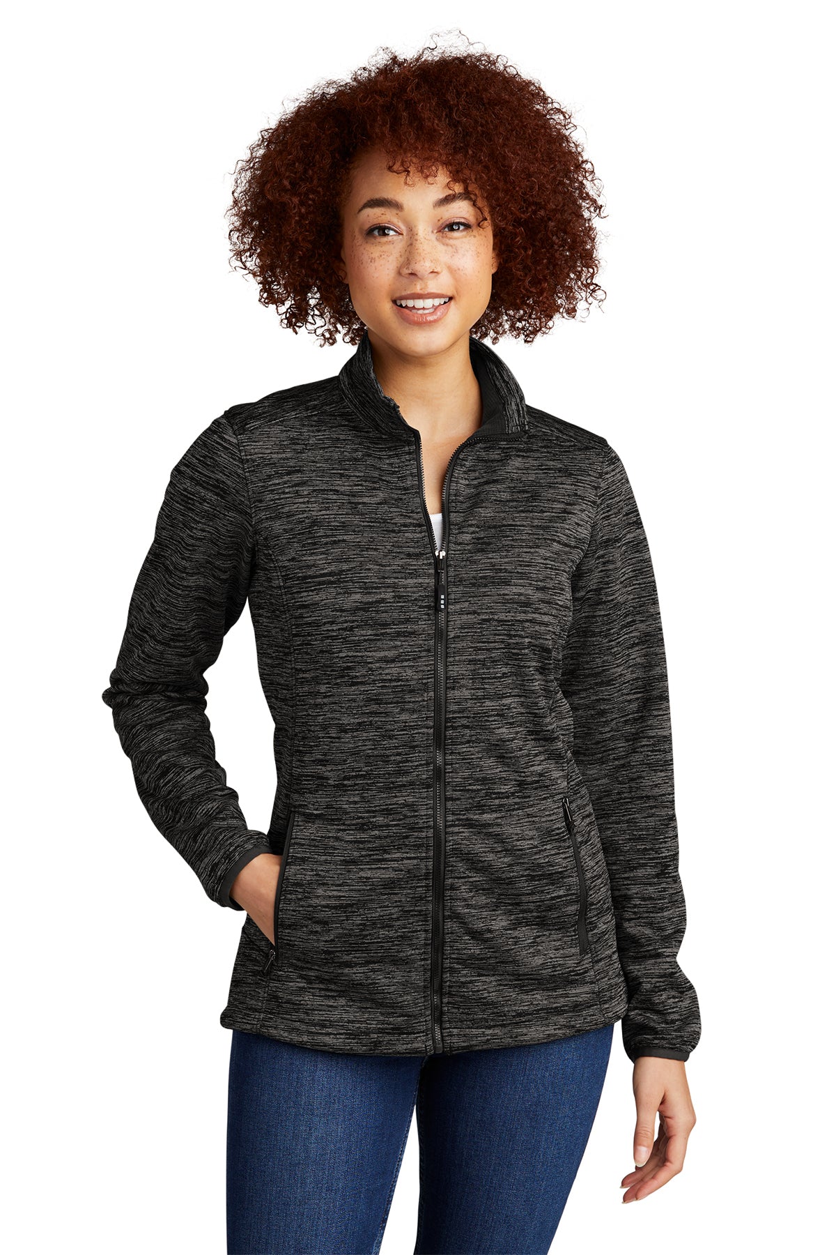 Sport-Tek® Ladies PosiCharge® Electric Heather Soft Shell Jacket